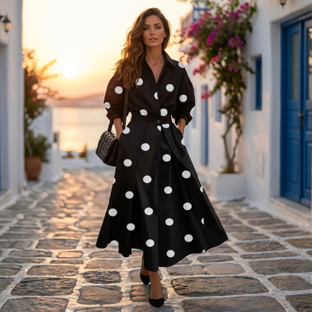 Lana - Elegantná bavlnená šaty s golierom