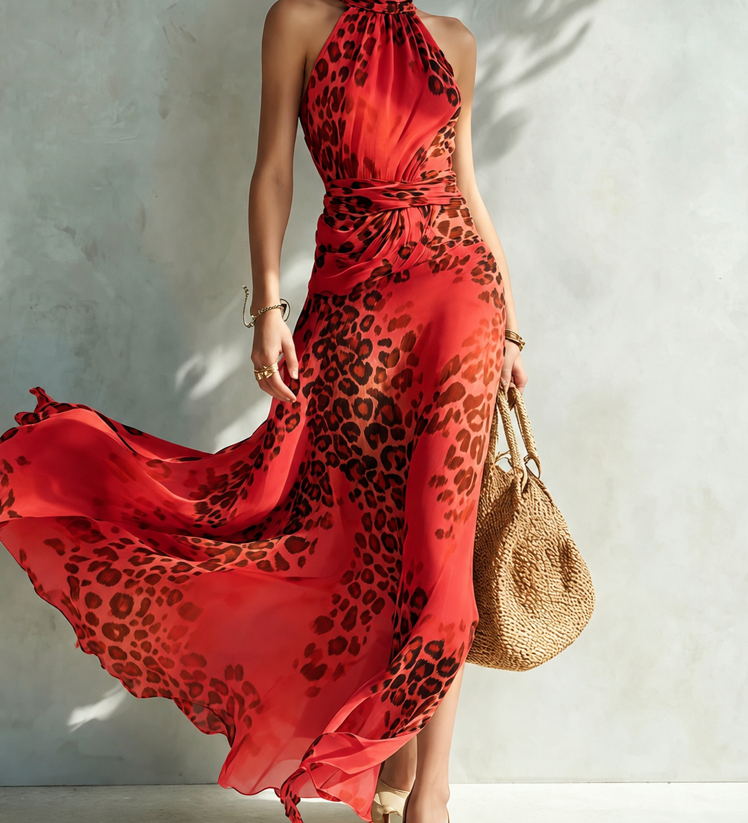 Milovana – Glamúrne maxi šaty s leopardím vzorom
