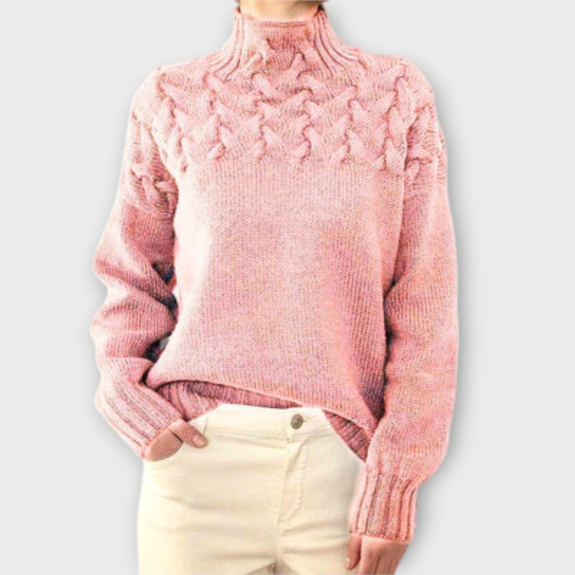 Eva - Dámsky pulover s detailmi pletenia