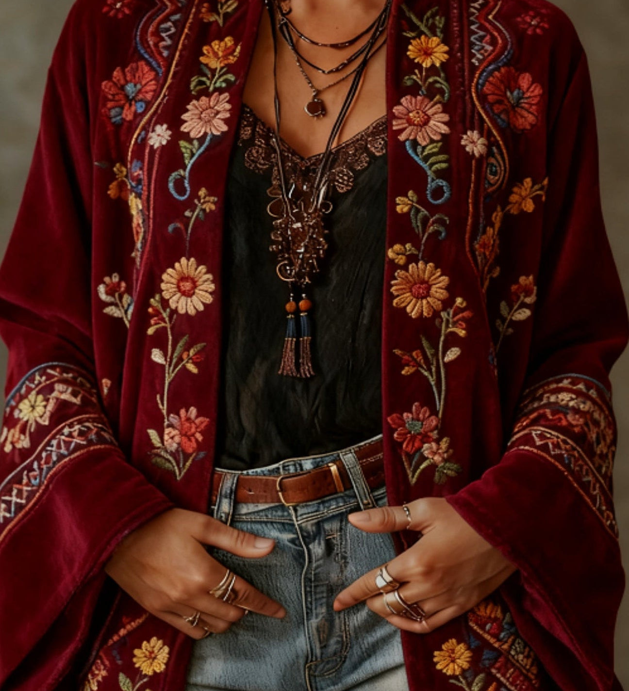 Lucia – vyšívaný kimono kardigán