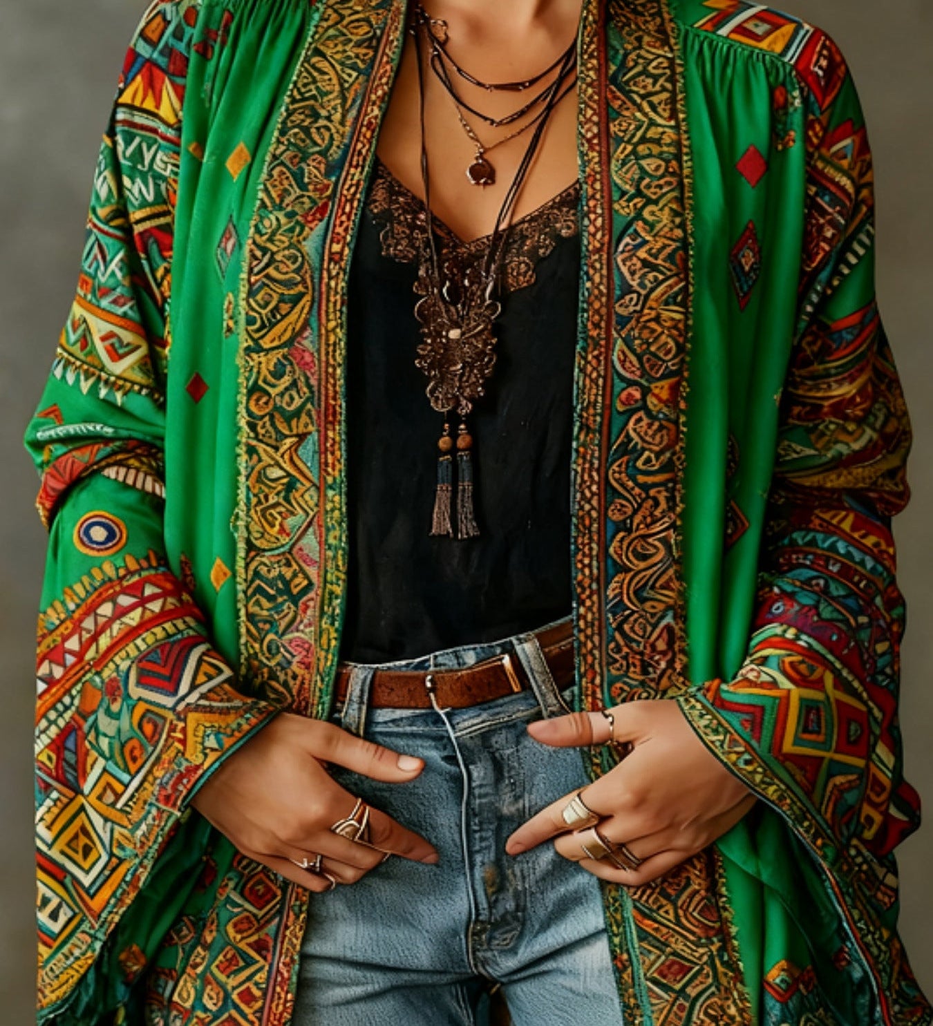 Lucia – vyšívaný kimono kardigán