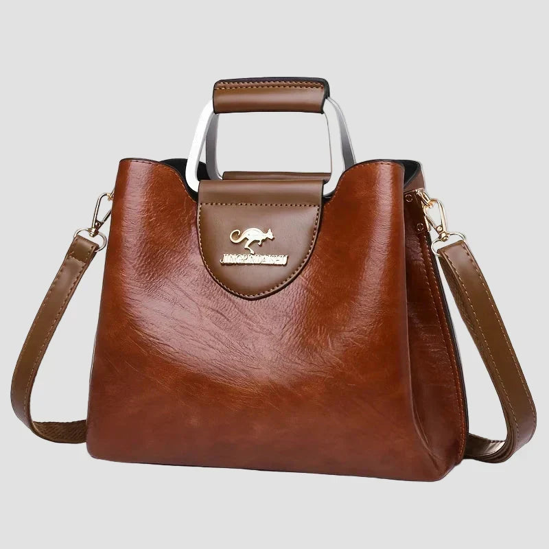 Anna - Elegantná Dvoubarevná Kožená Taška