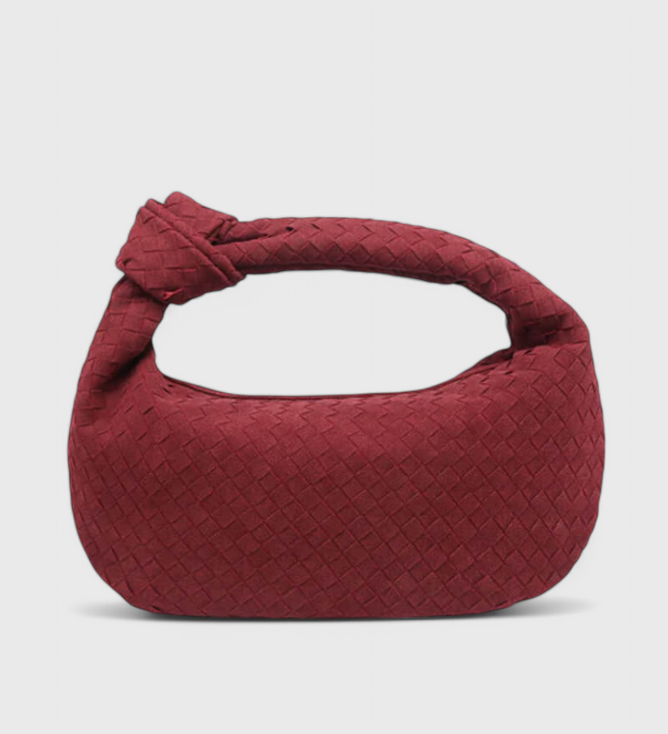 Fialová Stredná Taška Woven s Detailmi Uzla
