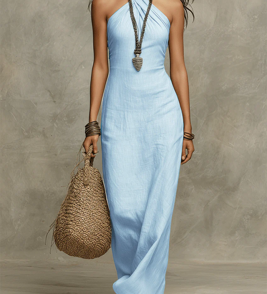 Klaudia – Halter maxi šaty