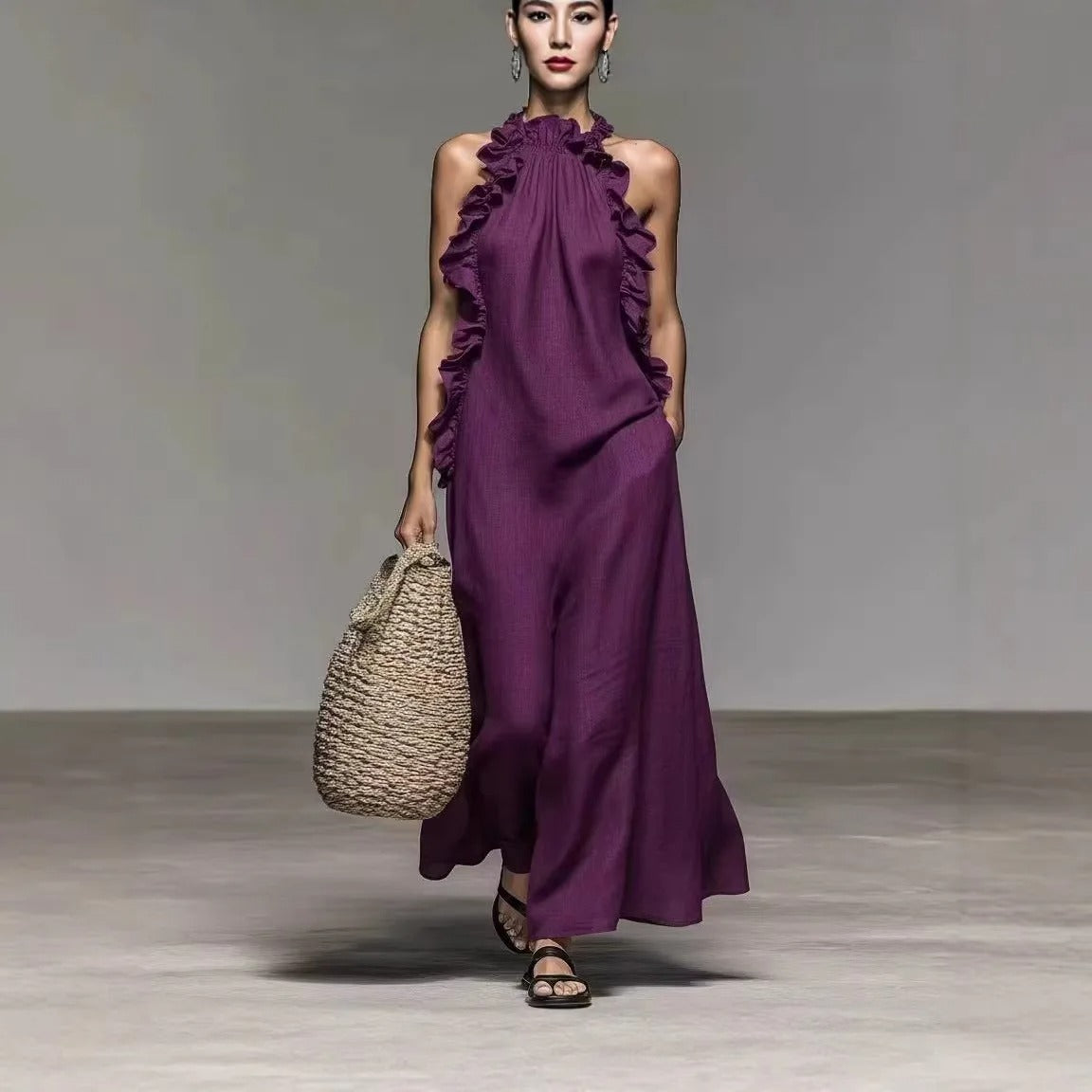 Danica – Maxi šaty s halter výstrihom