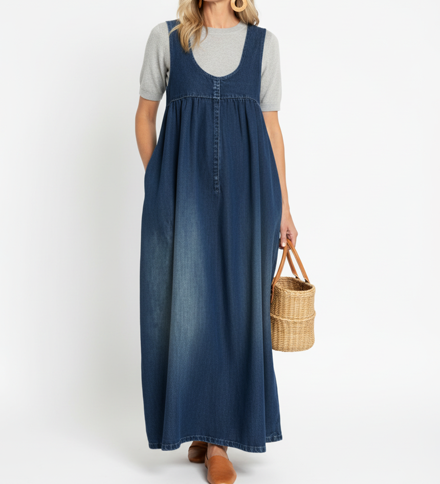 Karen™ | Dlhá šaty z praného denimu
